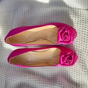 Kate Spade New York Kamille Hot Pink Satin Rose Heels Made In Italy 6